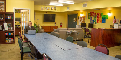 A panoramic photo of Saint Leo University's Office of Military Affairs and Services in 2019 A panoramic photo of the Office of Military Affairs and Services at Saint Leo University in 2019