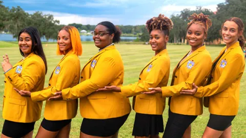 Students from Sigma Gamma Rho sorority